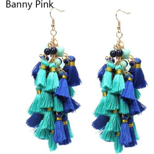 Bohemia Layer Tassel Dangle Earrings For Women Chunky Multi Pendants Drop Earrings Ethnic Statement Earrings Fashion Jewelry