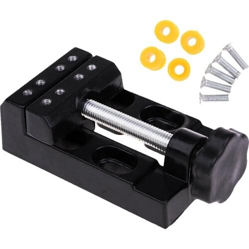 Black Jaw Bench Clamp Mini Drill Press Vice Micro Clip Flat Vise DIY Model Making Building Hand Tools 6x12.5x5cm