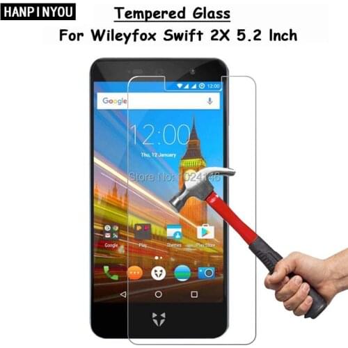 For Wileyfox Swift 2X 2 X 5.2" HD Clear Tempered Glass Screen Protector Ultra Thin Explosion-proof Protective Film +Cleaning Kit