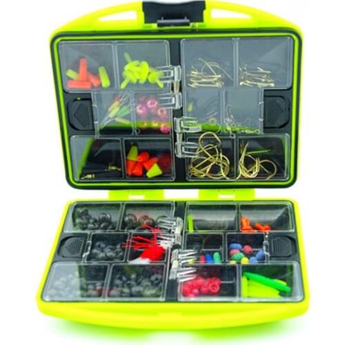 Double layer Fishing Accessories Box Promotion RockSurf Casting fishing tackle box Swivel Jig Hooks fishing tools set
