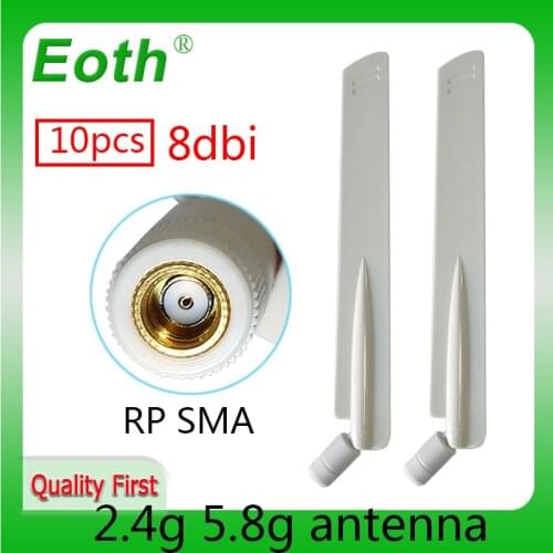 10pcs 2.4GHz 5.8Ghz 5G antenna 8dbi RP-SMA wifi antenna Dual Band Antena WI FI antenne aerial wireless router 2.4 ghz antennas