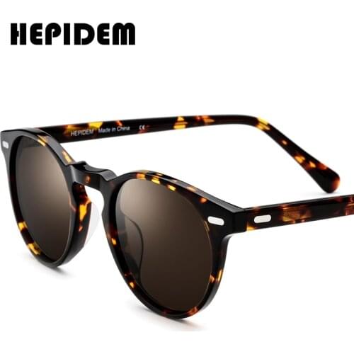 Acetate Polarized Sunglasses Men High Quality Fashion Vintage Retro Round Sun Glasses for Women Brand Design Goggles Sunglass