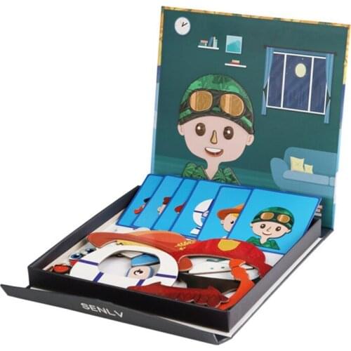 Kids Toys Character Dress Up Magnetic Puzzle Change Face Match Expression Game Training Memory Education Toy