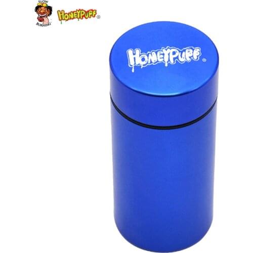 HONEYPUFF Pill Box Bottle Holder ContainerStorage Stash Jar WaterProof Rubber Air Tight Silvery Aluminum Drug Case