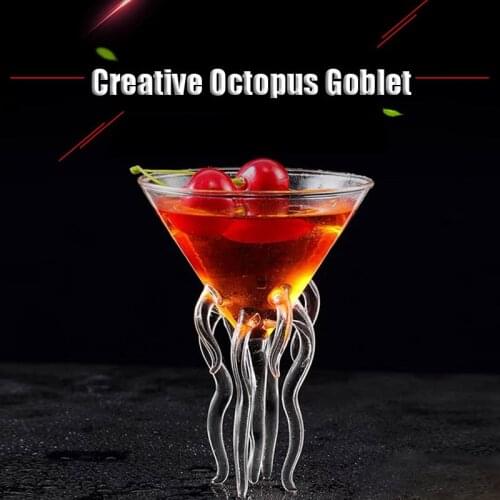 Creative Octopus Goblet Cocktail Whiskey White Wine Red Wine Drink Juice Glass Cup Transparent Mug for Bar Party Drinkware Hot