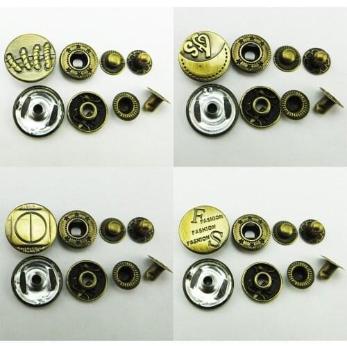 Garment Fit 25PCS 17MM Fashion Letter Snap Button Sewing Clothes Accessory Round Buttons SMB-018G