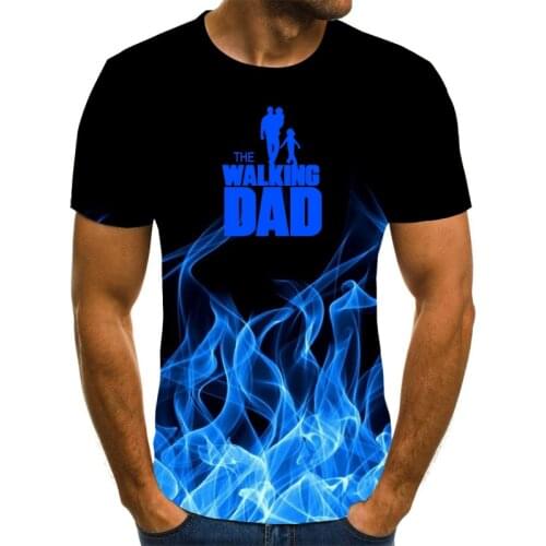 Summer man / woman couple fashion 3D T-shirt fashion cotton short sleeve round neck brand printed dad T-shirt boyfriend gift