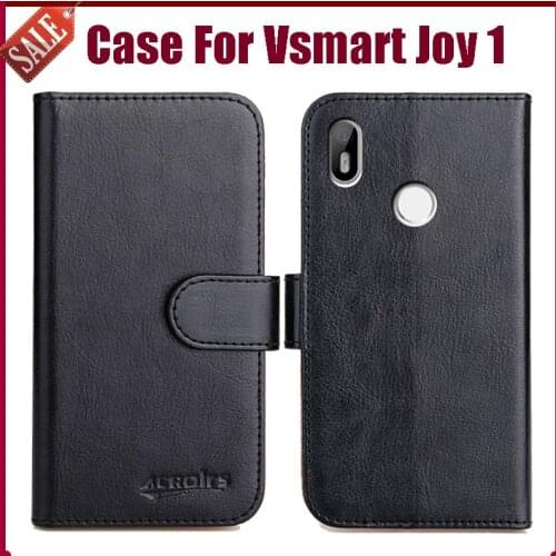Hot! Vsmart Joy 1 Case 5.45" 6 Colors Flip Soft Leather Phone Wallet Cover Stand Function Case Credit Card Slots