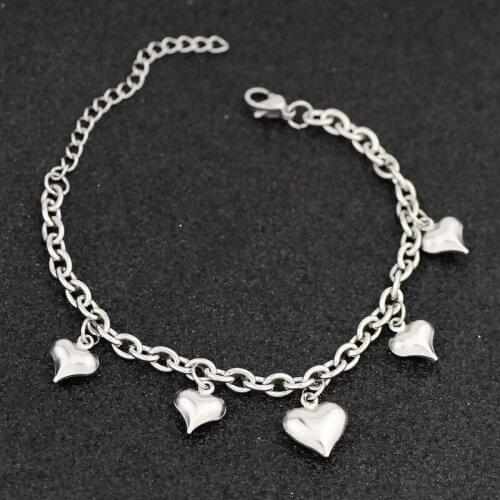 Cute Girl Love Bracelet Stainless Steel Peach Heart Bracelet Holiday Jewelry Gift Party Girlfriend Couple Fashion Accessories