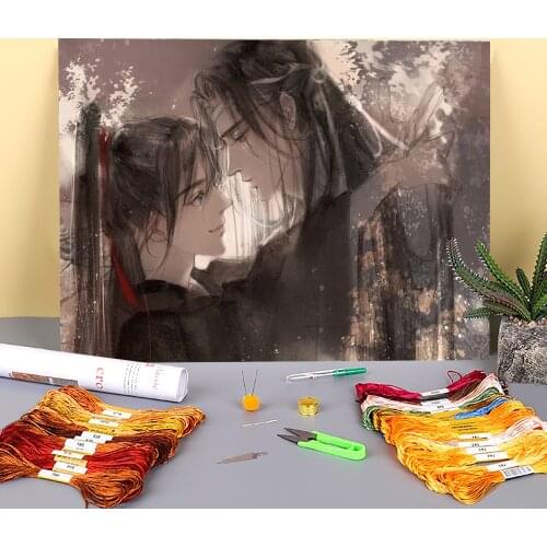 Mo Dao Zu Shi Printed Fabric 11CT Cross-Stitch Patterns Embroidery DMC Threads Sewing Handicraft Hobby Knitting Magic