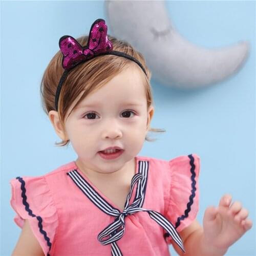 Fashion Sequins Bows Infant Headwear Cute Cartoon Bowknot Elastic Hairband Princess Bangs Hairpins Kids Accessories Photo Props