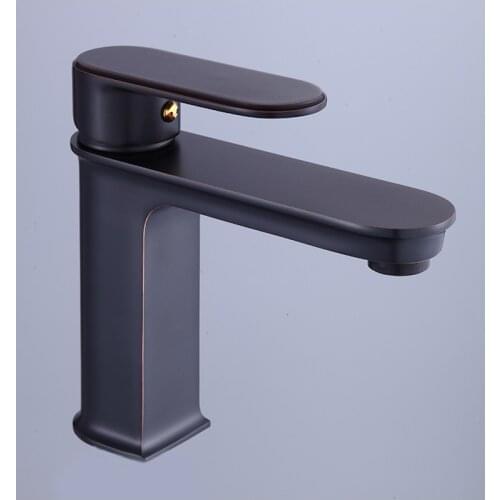 New Basin Faucet Bathroom single lever hot and cold Brass water Mixer Tap chrome black Basin Water Sink Mixer crane