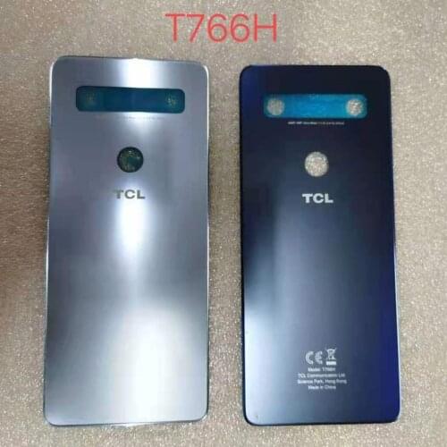 Original For TCL 10 SE T766H Back Battery Glass Cover Door Housing Case Rear Glass + Adhesive Sticker Parts Replacement
