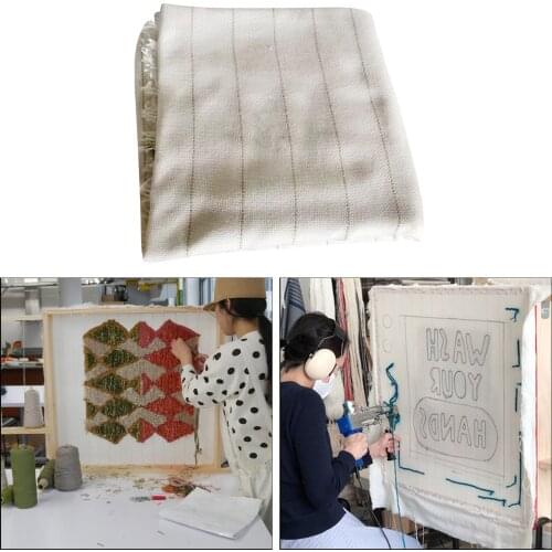 Primary Rug Cloth, Rug Tufting Fabric Backing, Monks Cloth with Yellow Guidelines for Tufting Gun, Punch Needle