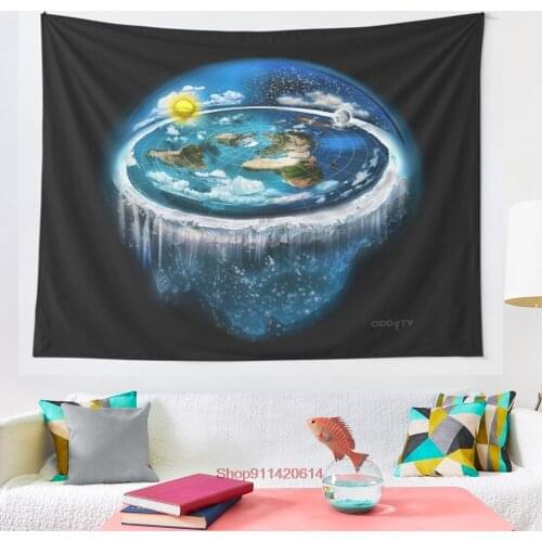 Flat Earth with Dome Art tapestry Wall Hanging Tapestries for Living Room Bedroom Decor