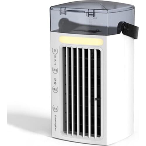 Portable Air Cooling Fan USB Mini Air Cooler Desk Cooling Fan with 7 Color LED Light 3 Speed Air Circulation for Home TN88