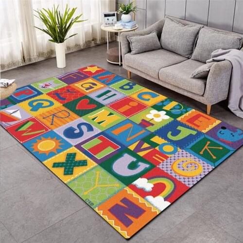 Educational floor mats kids 3D Print Carpet Hallway Doormat Anti-Slip Bathroom Carpets Kids Room Absorb Water Kitchen rug 01