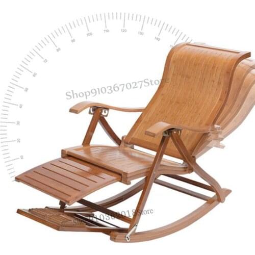 Folding recliner, nap, home balcony, leisure bamboo chair, elderly lunch break, bamboo woven rocking chair, easy chair