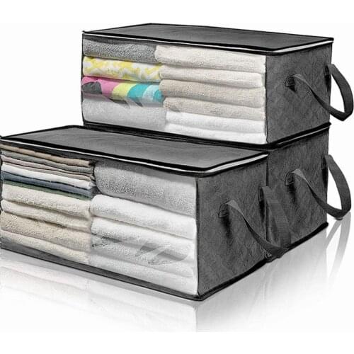 Foldable Comforter Storage Bag Household Clothing Storage Box Dustproof Non-woven Quilt Storage Bra Socks Wardrobe Organizer