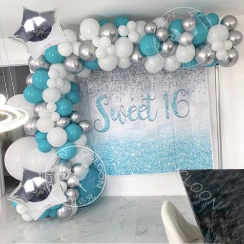 Theme Decors Blue White Silver Pentagram Metal Balloon Wedding Event Party Ballon Baby Shower Kids Birthday Supplies