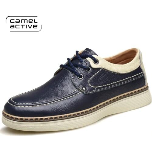 Camel Active Spring/Autumn New Plus Size Genuine Leather Men Casual Shoes Deodorant Ventilation British Business Flat Men Shoes