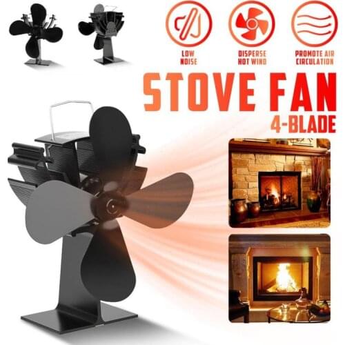 4 Blades Fireplace Stove Fan Eco-Friendly Heat Powered Fireplace Fan Winter Warmer Stove Fan For Home Fireplace Log Wood Burner