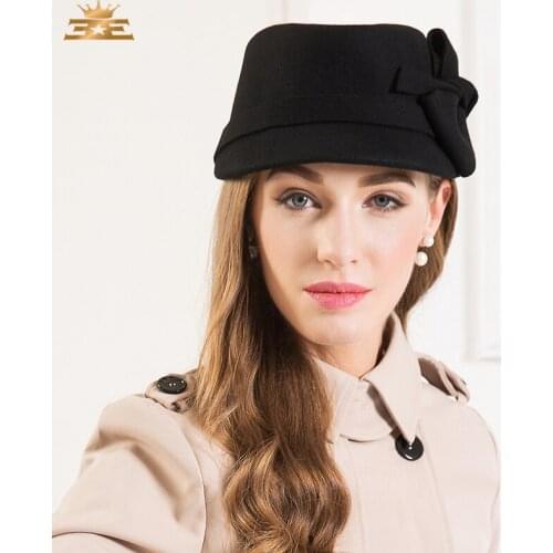 Lady New Fedoras Wool Hat Female Small Wool Party Cap Women European Aristocracy Fedoras Wool Cap B-4834