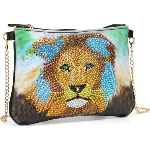 5D Diamond Painting Lion Shoulder Bag For Women Handbag PursesWallet DIY Special Shaped Drill Cross Stitch Embroidery Kit