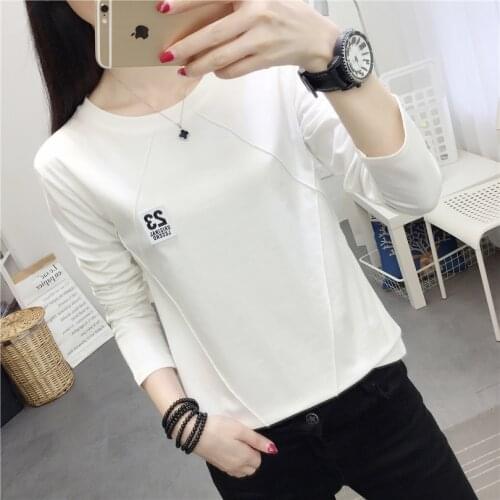 Womens Summer T-Shirts 2020 New O-Neck Long Sleeve Causal T-Shirt for Girls Students Style Tops NS4423