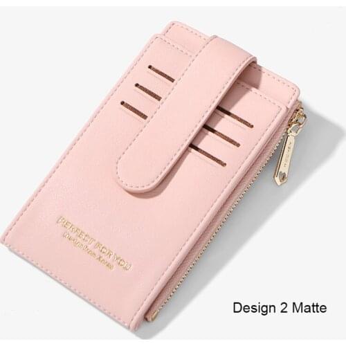 Women Card Holders Soft Leather Coin Purse Wallets Female Business Credit Card Wallet Ladies Double Zipper Mini Clutch Bags