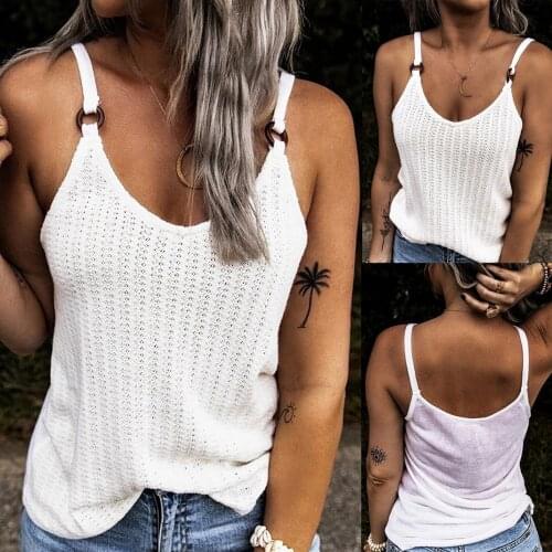 Women Knitting U-neck Vest White Camisole Shirts Tank Top Crop 2021 New Summer Women Outfit Basic Slim Crop Tops Clothes Blouse