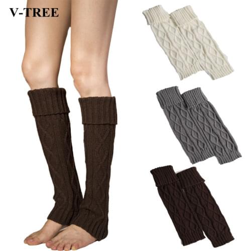 Winter Girls Leg Warmers Knitted Kids Boot Socks Women Length Boots Cover Autumn Foot Cover Childrens Knee Pad