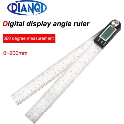 200mm 8'' Digital Protractor Inclinometer Goniometer Level Measuring Tool Electronic Angle Gauge Stainless Steel Angle Ruler 12"