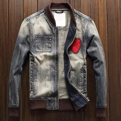 2020 Men Man Denim Jackets Patch Designs European and American Style Slim Fit Fashion Mens Jeans Jacket Overcoat Streetwear A221