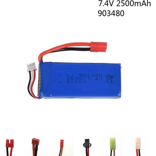 7.4V 2500mAh Battery For HQ899 Syma X8C X8W X8G X8HW X8HC Drone Helicopter Quadcopter Battery upgrade high capacity Lipo battery