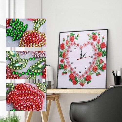 Special shaped Diamond Painting Clock Set Diamond Mosaic Embroidery DIY Art Crafts Flower Home Decoration