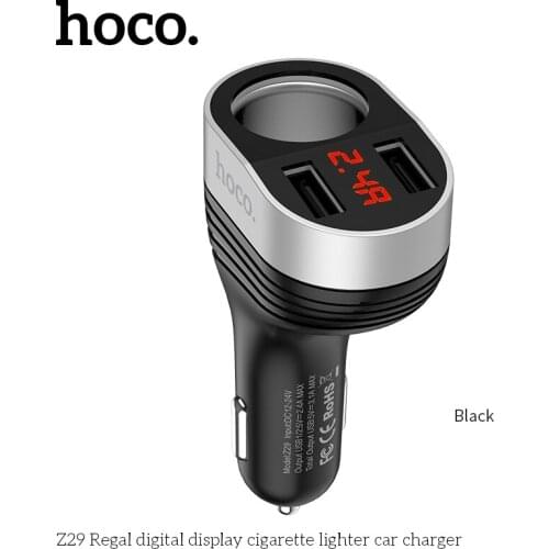 Z29 5V3.1A 96W Dual USB Car Charger With one Lighter Slot digital Display Charging Voltage Current For iphone 11 XS Samsung