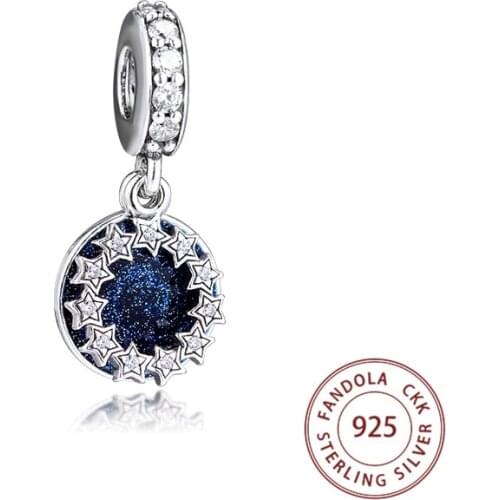 CKK 925 Sterling Silver Inspirational Stars Dangle Charms Beads for Jewelry Making Fits Original Pandora Bracelet kralen