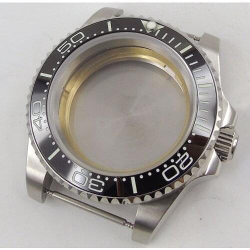 Fit NH35 NH35A High Quality 40mm Accessories Parts Ceramic Bezel Watch Case Sapphire Crystal Seeing-Through / Solid Backcover