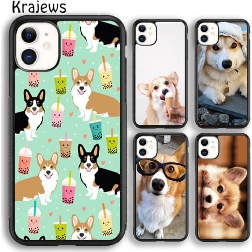 Krajews Corgi Dog and bubble tea Phone Case Cover For iPhone 5 SE 6s 7 8 plus X XR XS 11 12 pro max Samsung Galaxy S7 S8 S9 S10