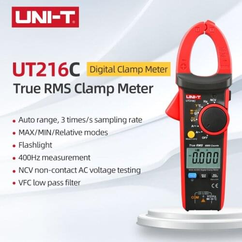 UNIT UT216C Digital Clamp Meter AC DC Current Measurement RMS Frequency Capacitance Temperature&NCV Tester Auto Range Multimeter