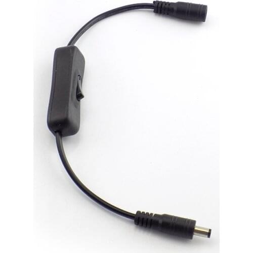 DC 12V Female Male Power Cable 5.5x2.1mm DC Connector ON OFF Inline Switch for LED Strip Light Lamp CCTV Camera Security