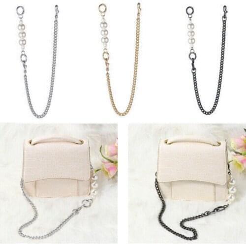 Resin Metal Pearls Chain Long Strap Replacement for Crossbody Shoulder Bag 24" Bag Strap Handbag Female Handle Belt Bag Parts