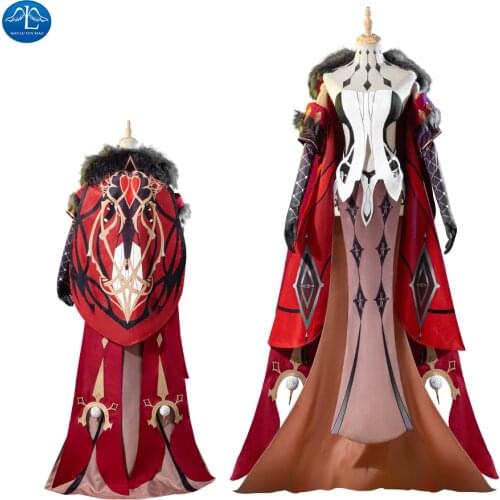 Genshin Impact La Signora Cosplay Costume Anime LaSignora Game Outfit Halloween Sexy Women Dress Cloak Custom Made