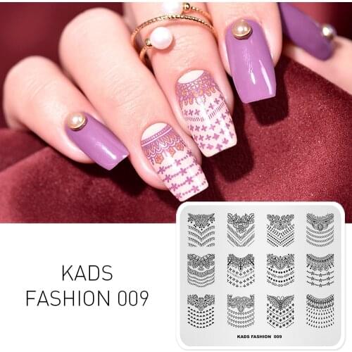 KADS Nail Plates Fashion Style Nail Art Stamping Plates Manicure Stamping Template Image Plates Nail Stamp Plate Print Stencil