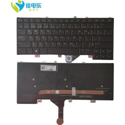 Canadian French laptop backlit keyboard for DELL 15 R3 15R3 CF keycaps language black KB backlight replacement