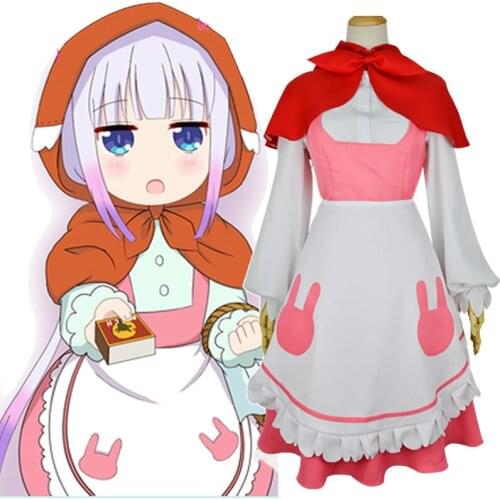 Kobayashi san Chi no Maid Dragon Miss Kobayashis Dragon Maid Cosplay Kanna Kamui Little Red Riding Hood Costume Dress Uniforms
