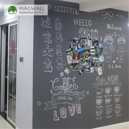 Magnetic double-layer gray color writing board 1.2*1.8m soft eco-friendly dust free graffiti chalkboard
