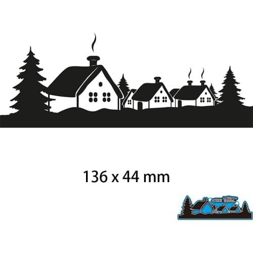 136*44 mm Houses in the Forest Cutting Metal Dies New Stencils DIY Scrap booking Paper Cards Craft Making Craft Decoration