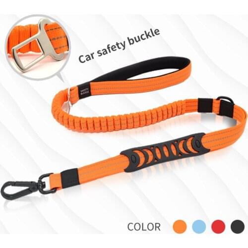 Multi-function Pet Dog Leash Car Seat Belt Elastic Traction Rope Reflective Nylon No Pull Bungee Retractable Dogs Leads New